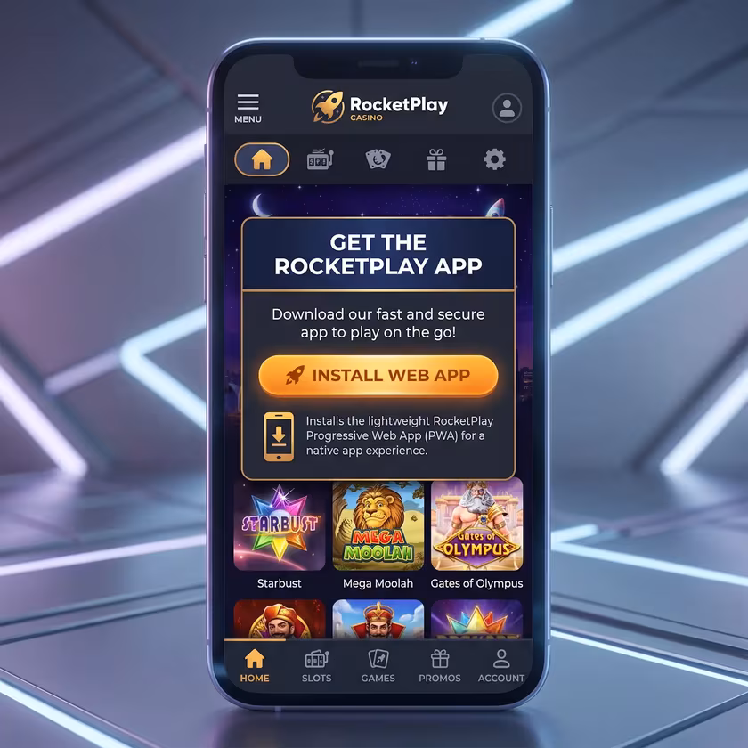Lobby menu with the Download app button that installs the web app